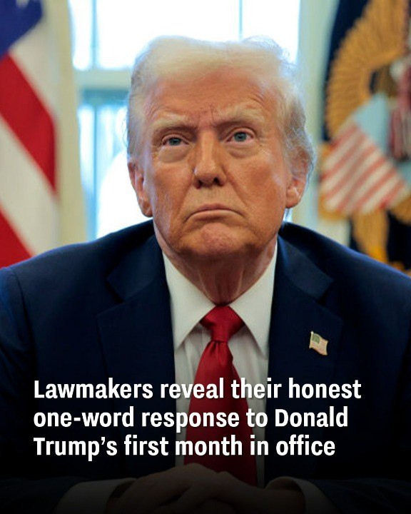Lawmakers reveal their honest one-word response to Donald Trump’s first month in office