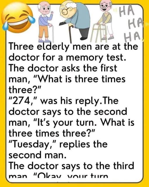 What’s Three Times Three?….Our sides were splitting from laughter with this joke… What’s Three Times Three?….Our sides were splitting from laughter with this joke…
