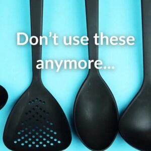 Black-colored plastic used for kitchen utensils and toys Black-colored plastic used for kitchen utensils and toys