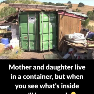 Mother and daughter live in a surprising container