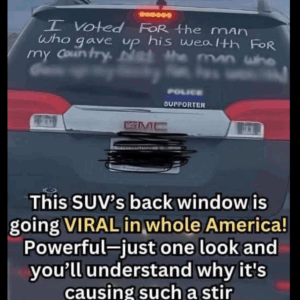 This SUV’s Back Window Message Sparks Powerful…