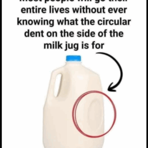 Purpose of the Circular Dent on Milk Jugs