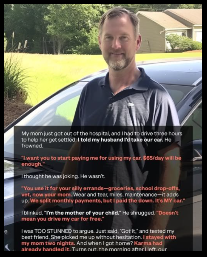 My Husband Charged Me to Use ‘His’ Car—Like I Was Just a Tenant