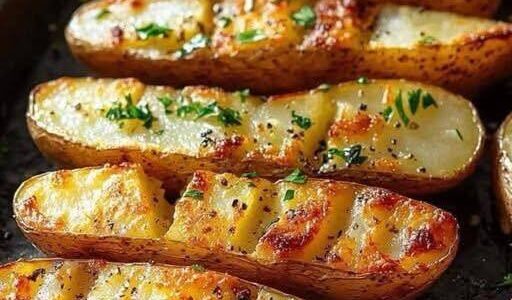 BEST EASY SHEET PAN SCORED POTATOES