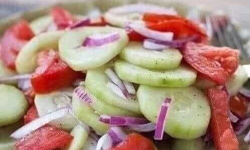 Marinated Cucumber, Onion, and Tomato Salad
