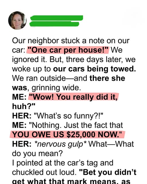 Our Neighbor Had Our Cars Towed