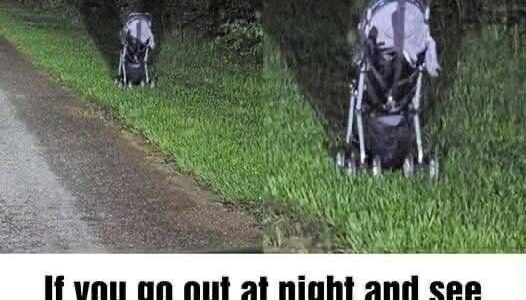 After finding a stroller abandoned on the side of the road
