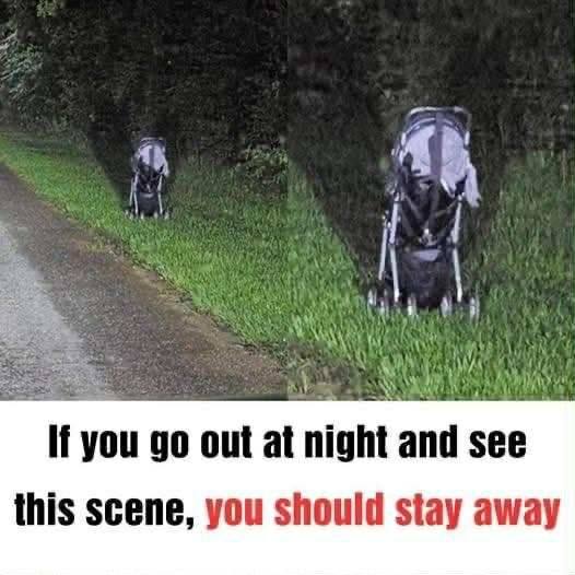 After finding a stroller abandoned on the side of the road