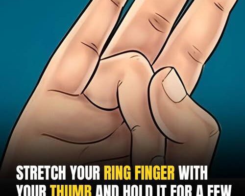 Stretch your ring finger with your thumb and hold it for a few seconds and…