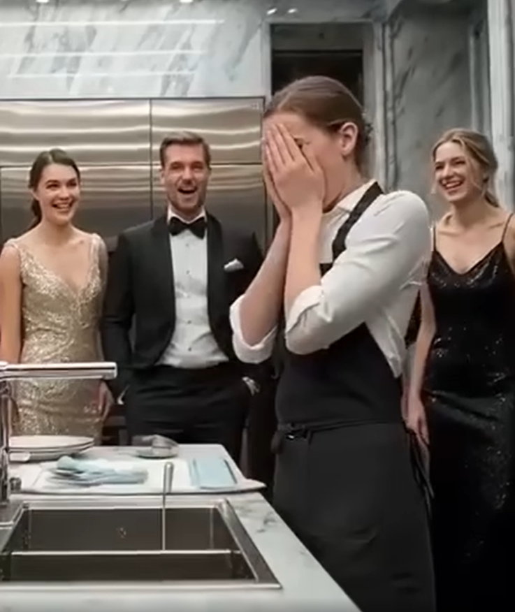 The waitstaff forced her to wash dishes—then realized she was the host’s wife