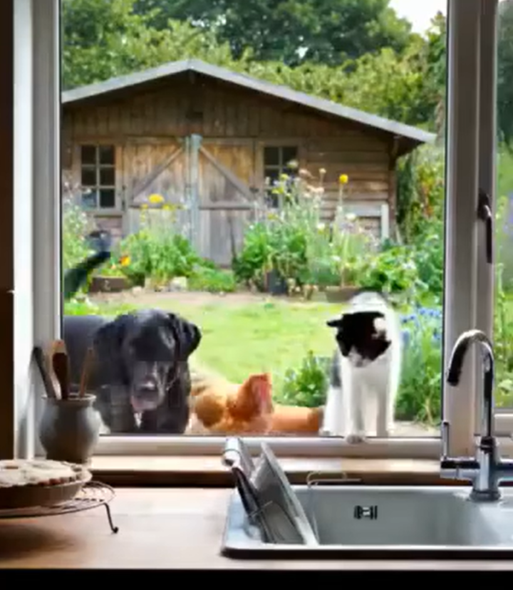 While taking a funny picture of my neighbor’s animals, I had no idea I was capturing heroes in action.