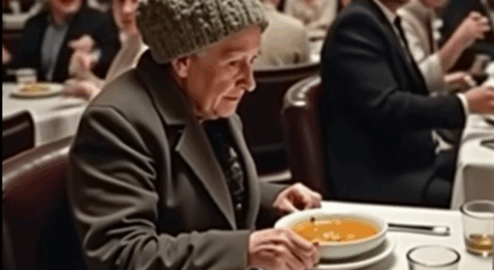 When an old woman wearing shabby clothes entered an upscale restaurant