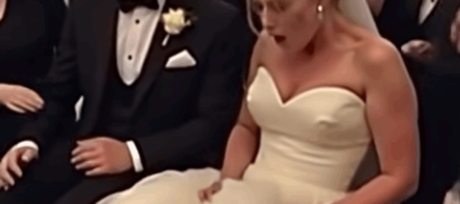 During the wedding, something stirred beneath the bride’s dress! The groom went pale