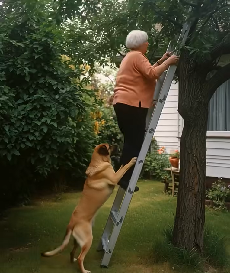 I climbed the ladder, and my dog tugged at my trousers—suddenly, everything became clear