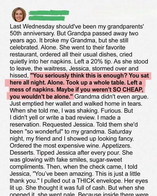 A Waitress Mocked My Grandma’s Tip—She Didn’t See My Response Coming